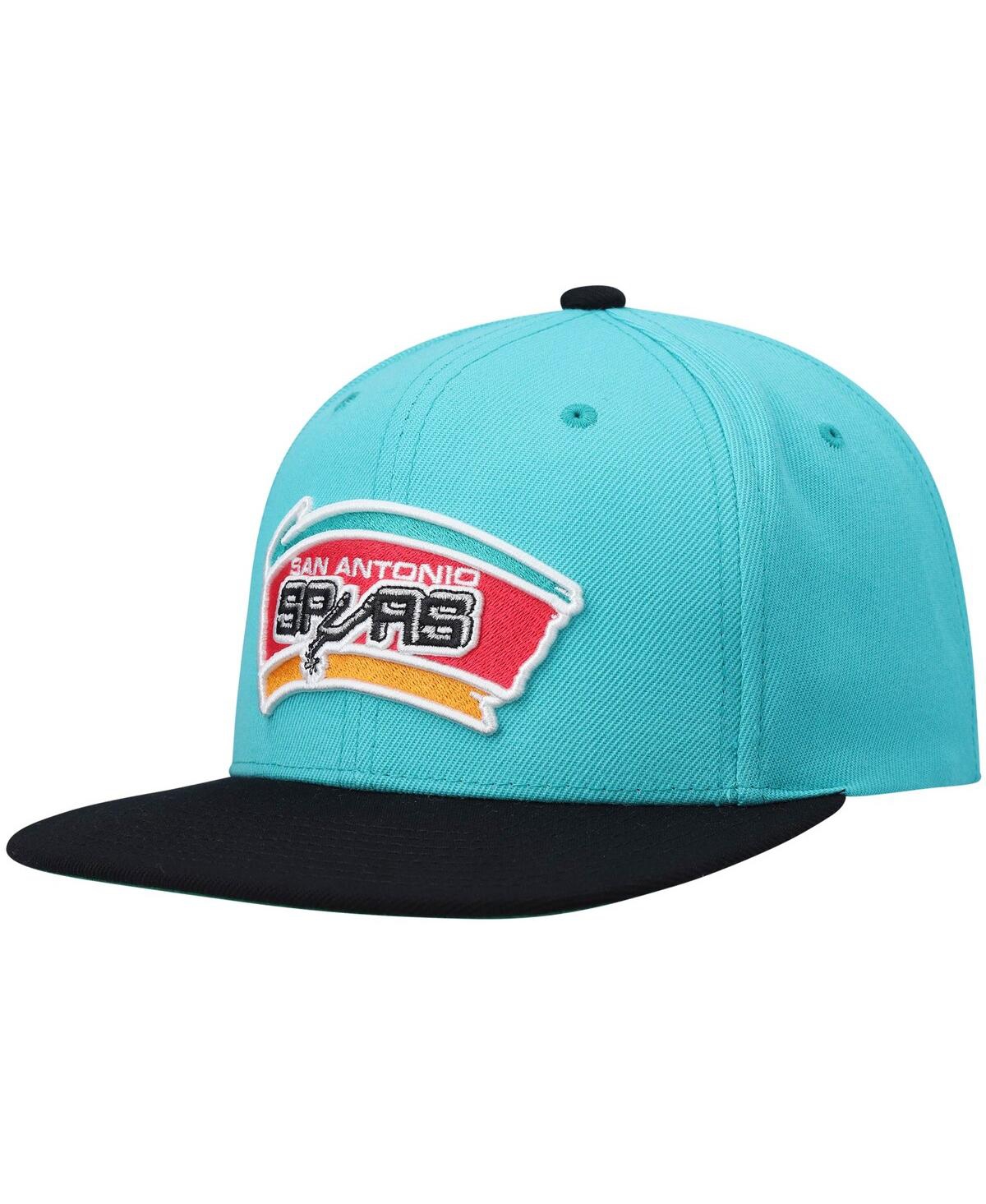 Mitchell & Ness Men's  Teal And Black San Antonio Spurs Hardwood Classics Team Two-tone 2.0 Snapback In Teal,black