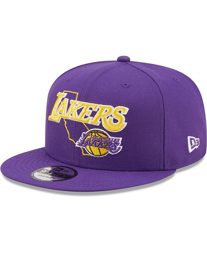 New Era Men's Purple Los Angeles Lakers Team State 9Fifty Snapback Hat ...