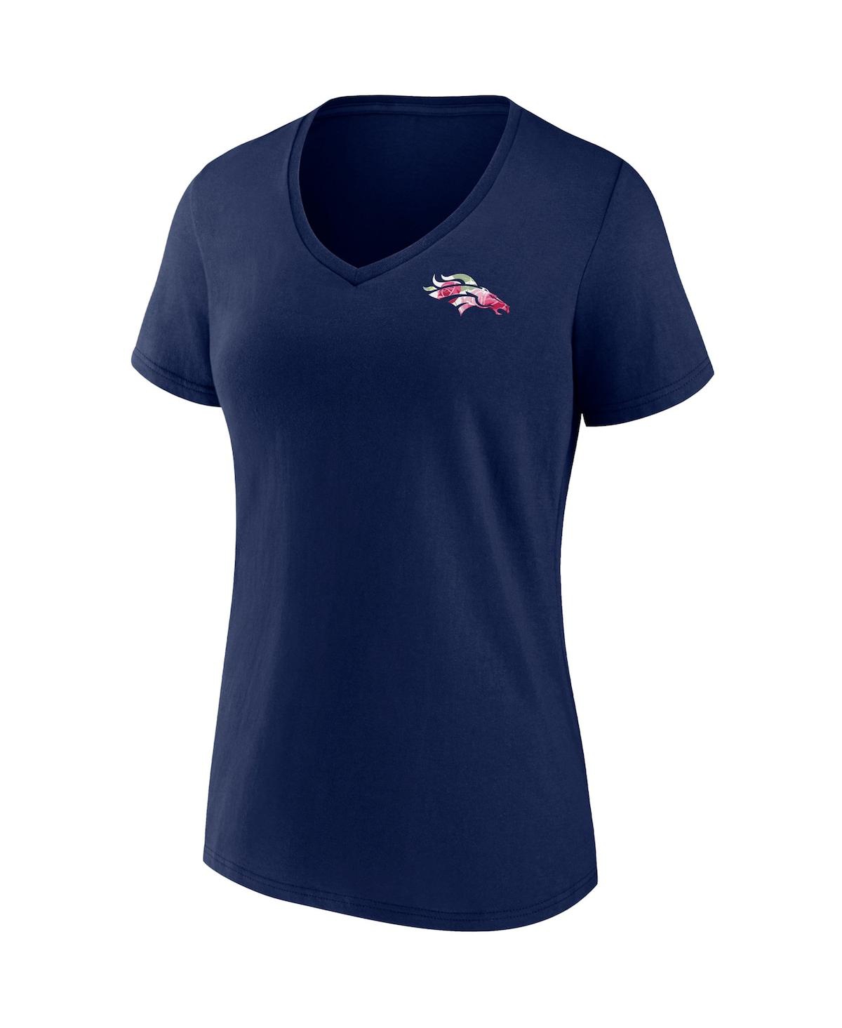 Shop Fanatics Women's  Navy Denver Broncos Team Mother's Day V-neck T-shirt