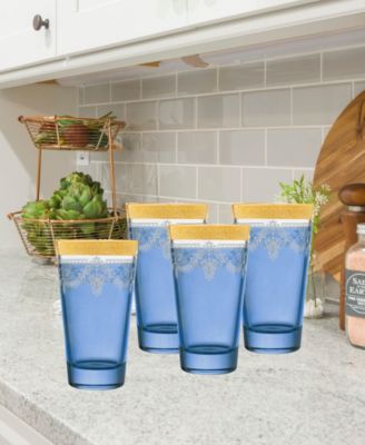 Highball 6 Piece Gold Band Glass Set