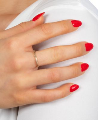 Giani Bernini Black Spinel Narrow Band in 18k Gold-Plated Sterling Silver, Created for Macy's