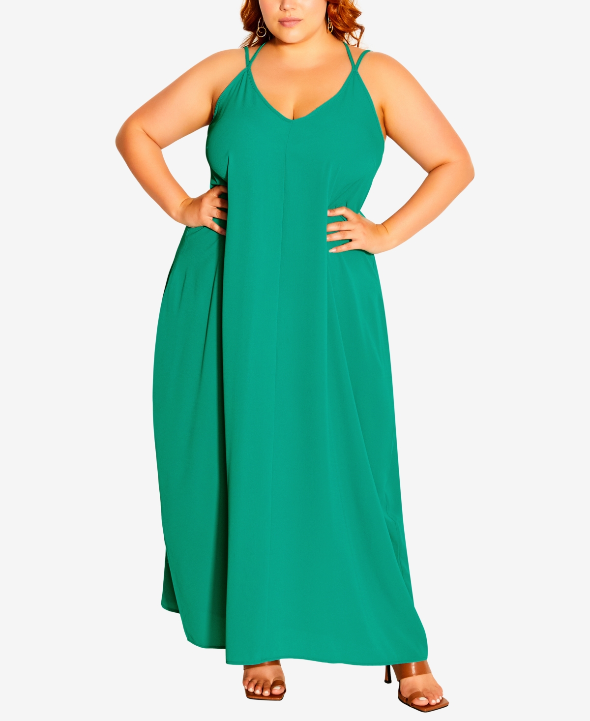 City Chic Trendy Plus Size Color Burst Maxi Dress In Ocean
