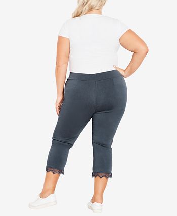 AVENUE Plus Size Super Stretch Lace Capri Pants - Macy's