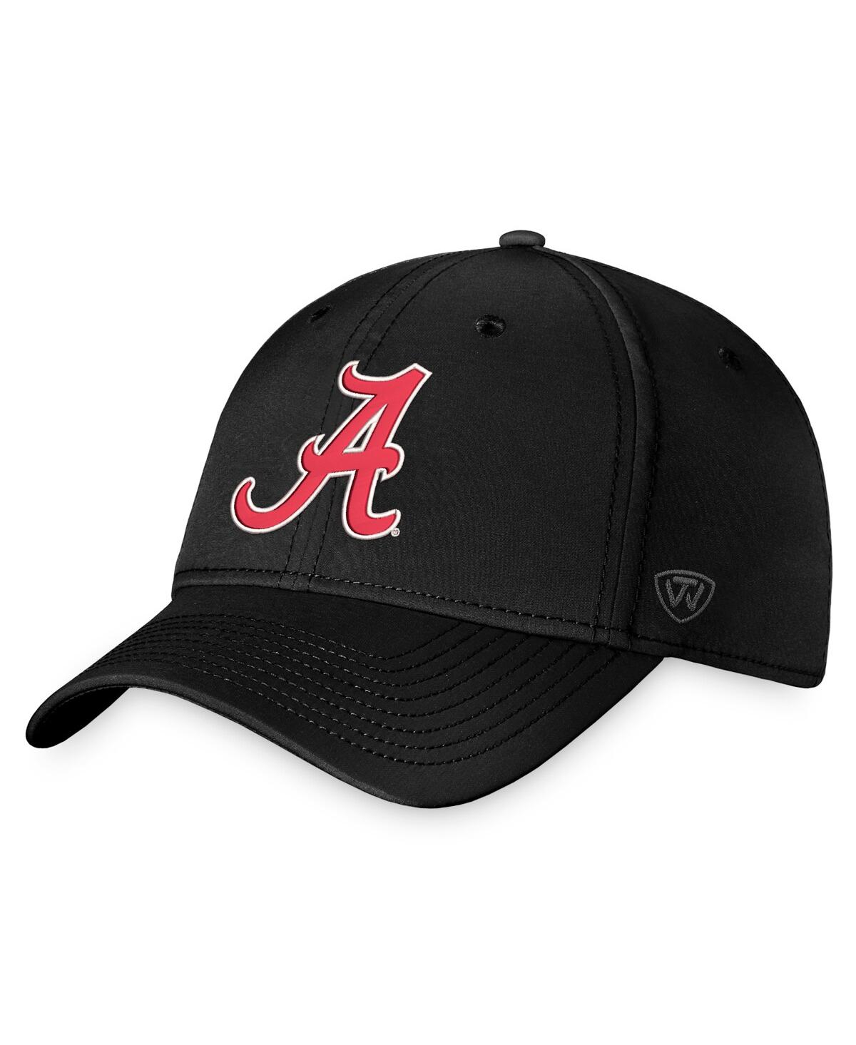 Top Of The World Men's  Black Alabama Crimson Tide Reflex Logo Flex Hat