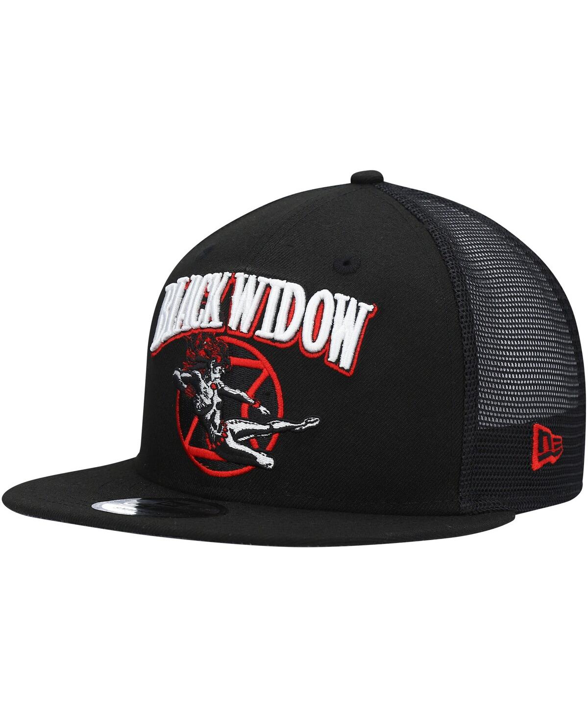 New Era Men's Black  Black Widow Retro Meshback 9fifty Snapback Hat In Black