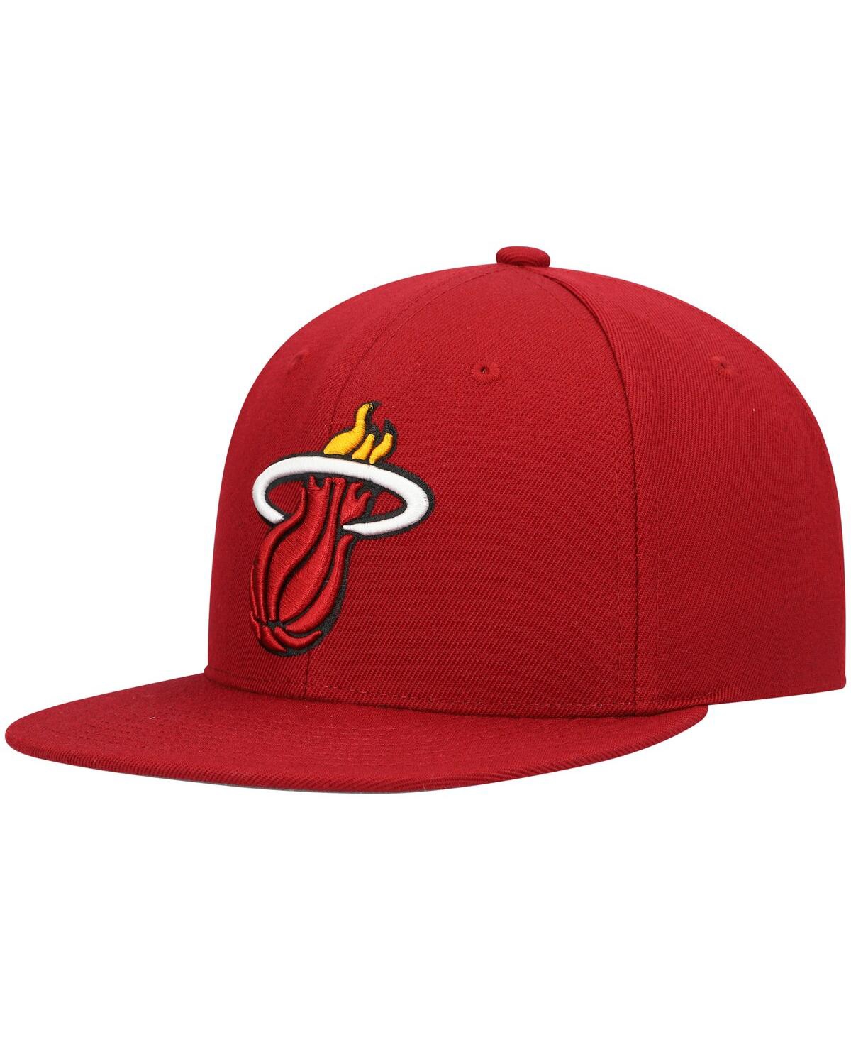 Mitchell & Ness Men's  Red Miami Heat Ground 2.0 Snapback Hat In Red