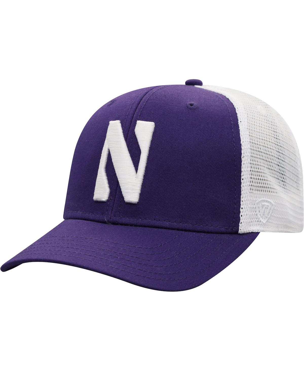 Shop Top Of The World Men's  Purple And White Northwestern Wildcats Trucker Snapback Hat In Purple,white