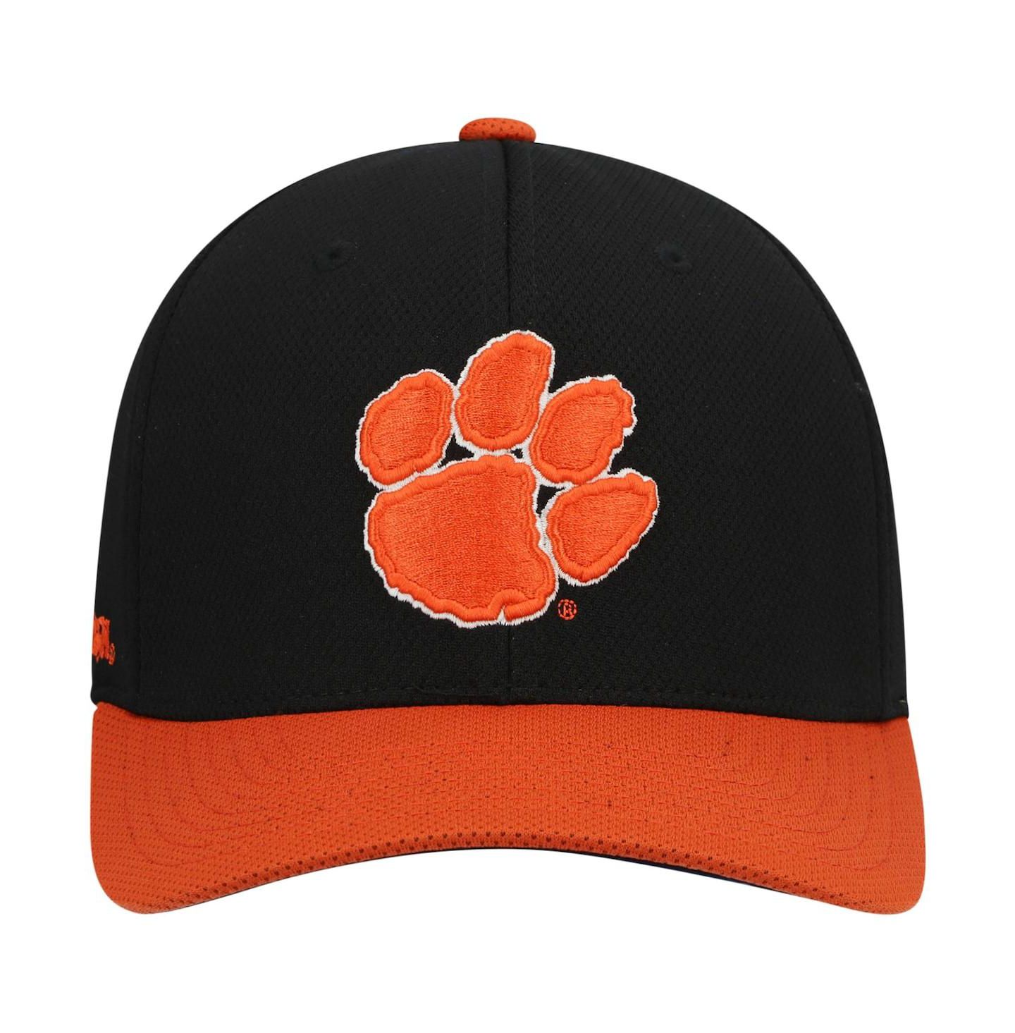 Мужская кепка Top of the World Black, Orange Clemson Tigers Two-Tone Reflex Hybrid Tech Flex Hat — фото 3