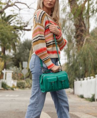 Women's Genuine Leather Mini Trunk Crossbody Bag