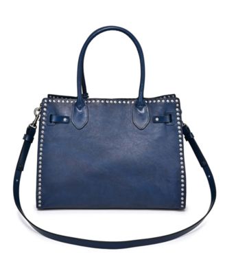 Westland Large Studded Leather Satchel Bag