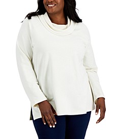 Plus Size French Terry Cowl Neck Tunic, Created for Macy's