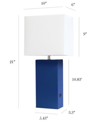 Modern Leather Table Lamp with USB