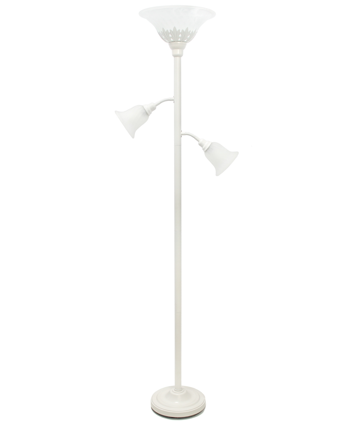 Elegant Designs 3 Light Floor Lamp In White
