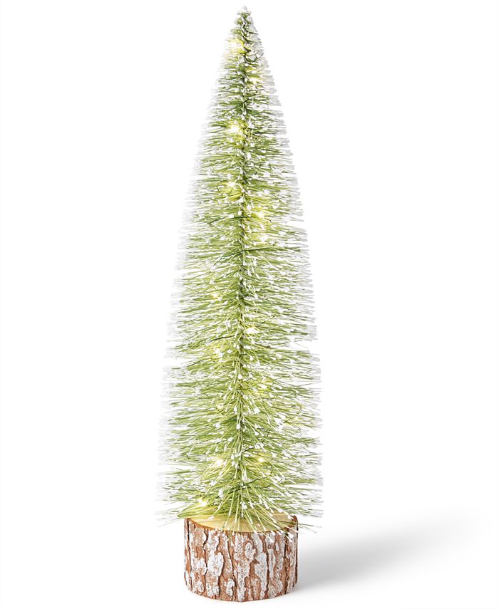 Holiday Lane Northern Lights Green Sisal Large Tree with Wood Base LED