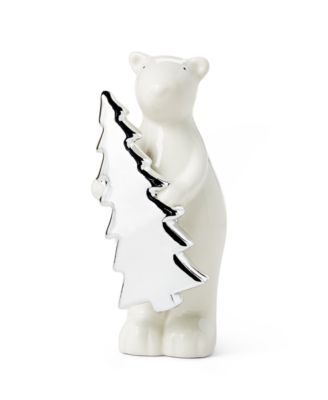 Holiday Lane - Northern Holiday Porcelain Polar Bear with Tree