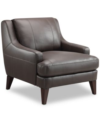 CLOSEOUT! Jazaria 34" Modern Leather Chair, Created for Macy's - Macy's