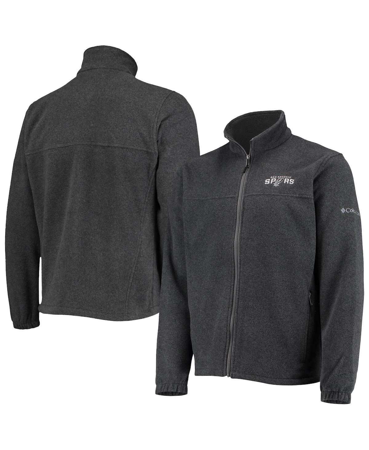 Shop Columbia Men's  San Antonio Spurs Heathered Charcoal Flanker Full-zip Jacket