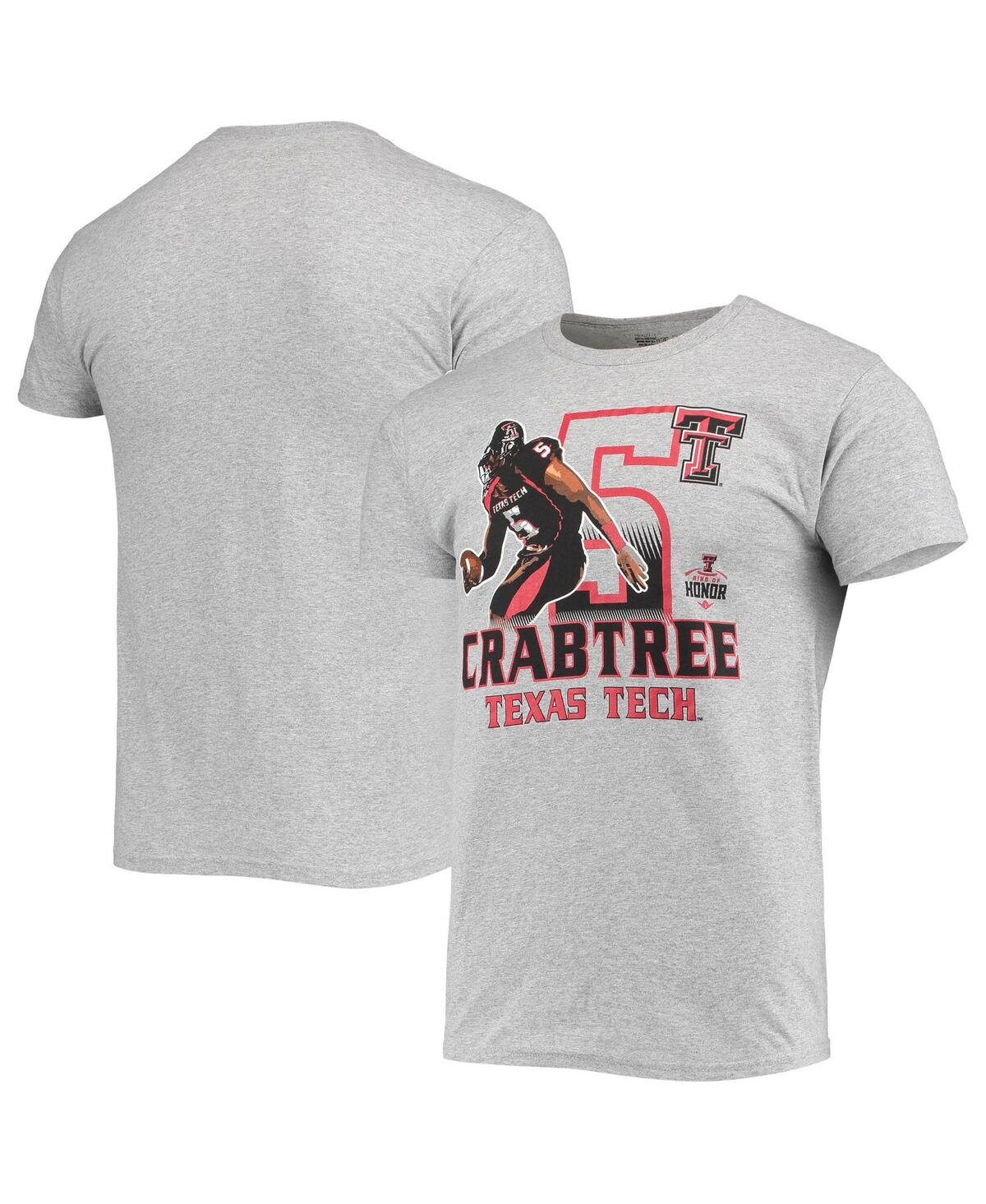 Shop Retro Brand Men's Original  Michael Crabtree Heathered Gray Texas Tech Red Raiders Ring Of Honor T-sh