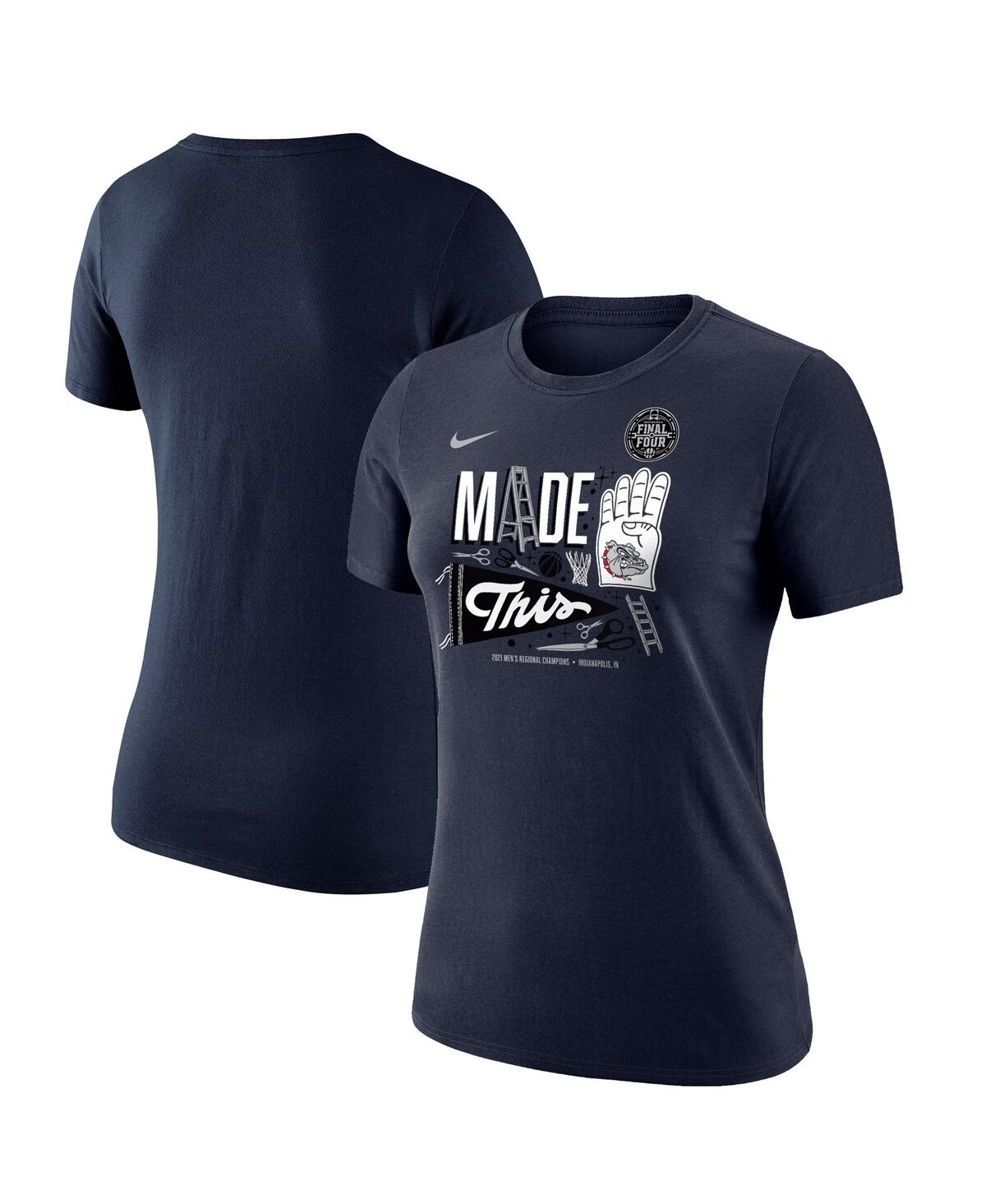Shop Nike Women's  Navy Gonzaga Bulldogs 2021 Ncaa Men's Basketball Tournament March Madness Final Four Bo
