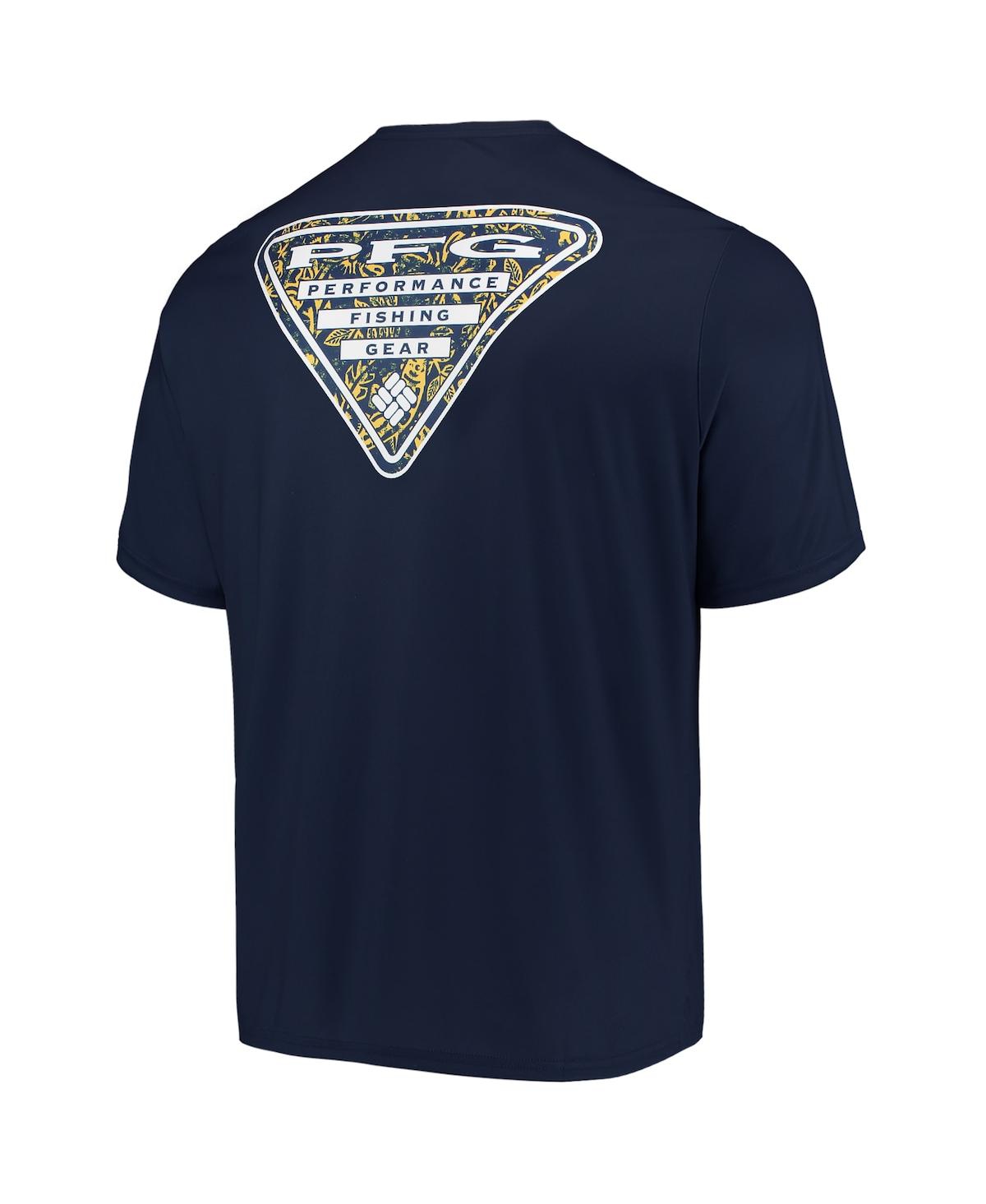 Shop Columbia Men's  Navy Michigan Wolverines Terminal Tackle Omni-shade T-shirt