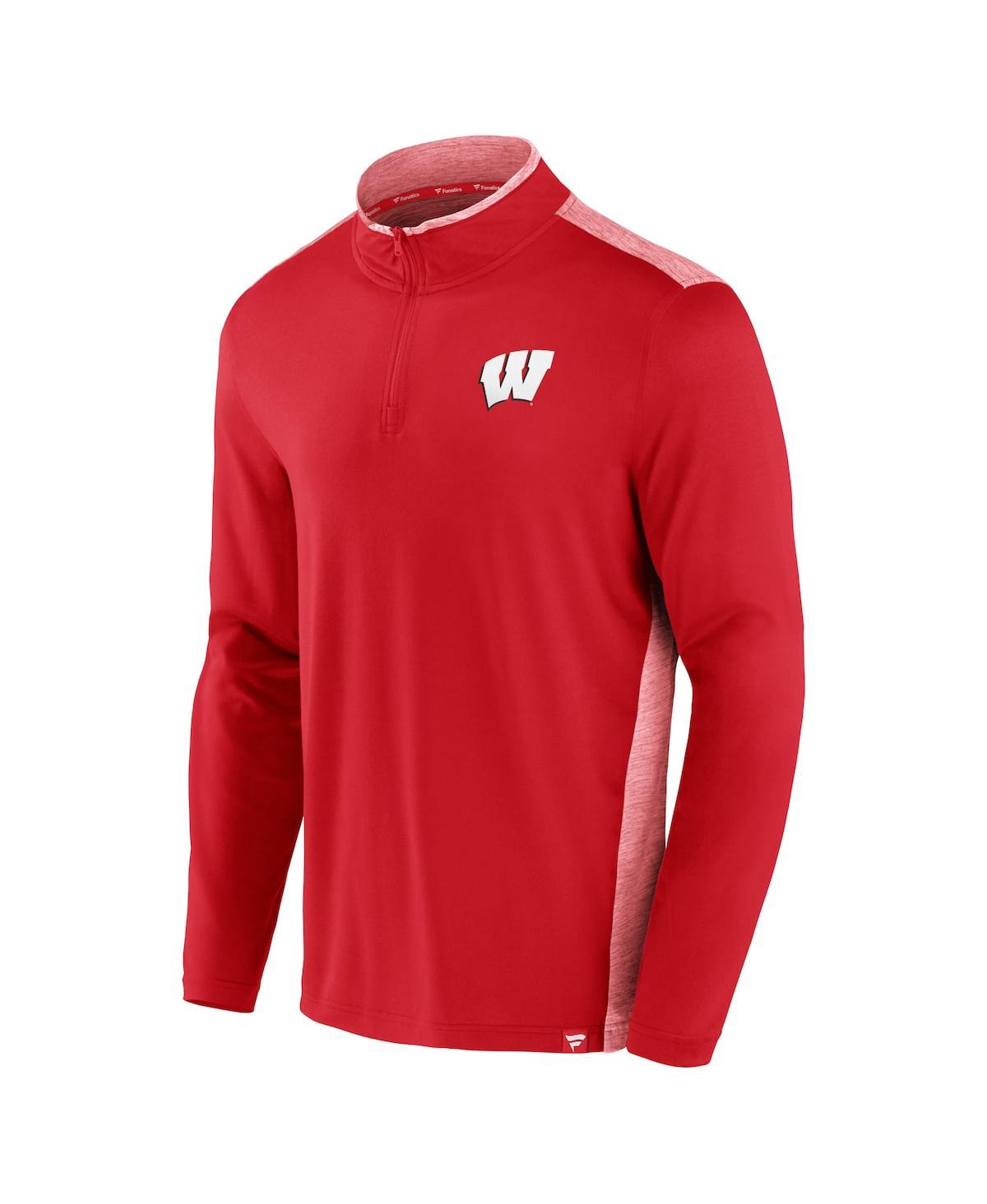 Men's FanaticsWisconsin Badgers Recharged Quarter-Zip Jacket - Red