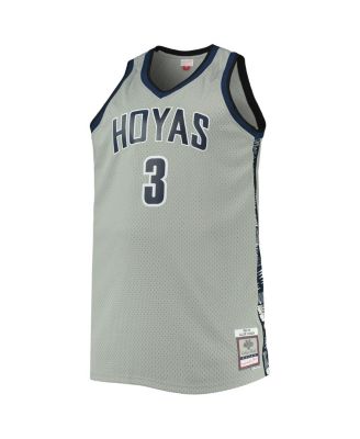 Men's Allen Iverson Gray Georgetown Hoyas Big and Tall 1995-96 Replica Player Jersey
