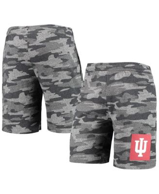 Men's Charcoal, Gray Indiana Hoosiers Camo Backup Terry Jam Lounge Shorts