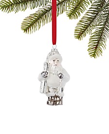 Black & White Glass Santa with Ski, Created for Macy's 