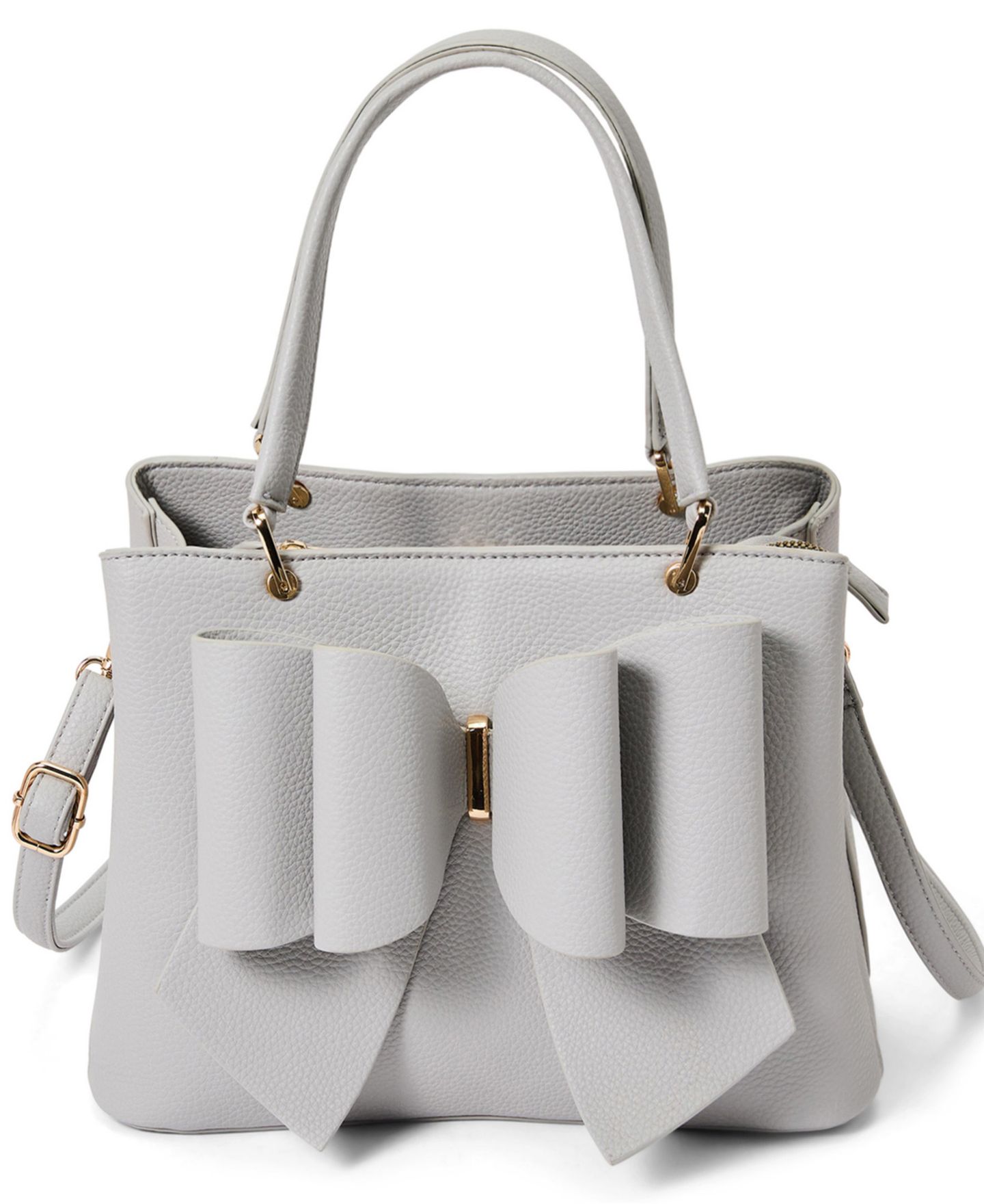 Женская сумка LIKE DREAMS Jenna Triple Compartment Bowtie Satchel, цвет: Светлый серый — фото 1