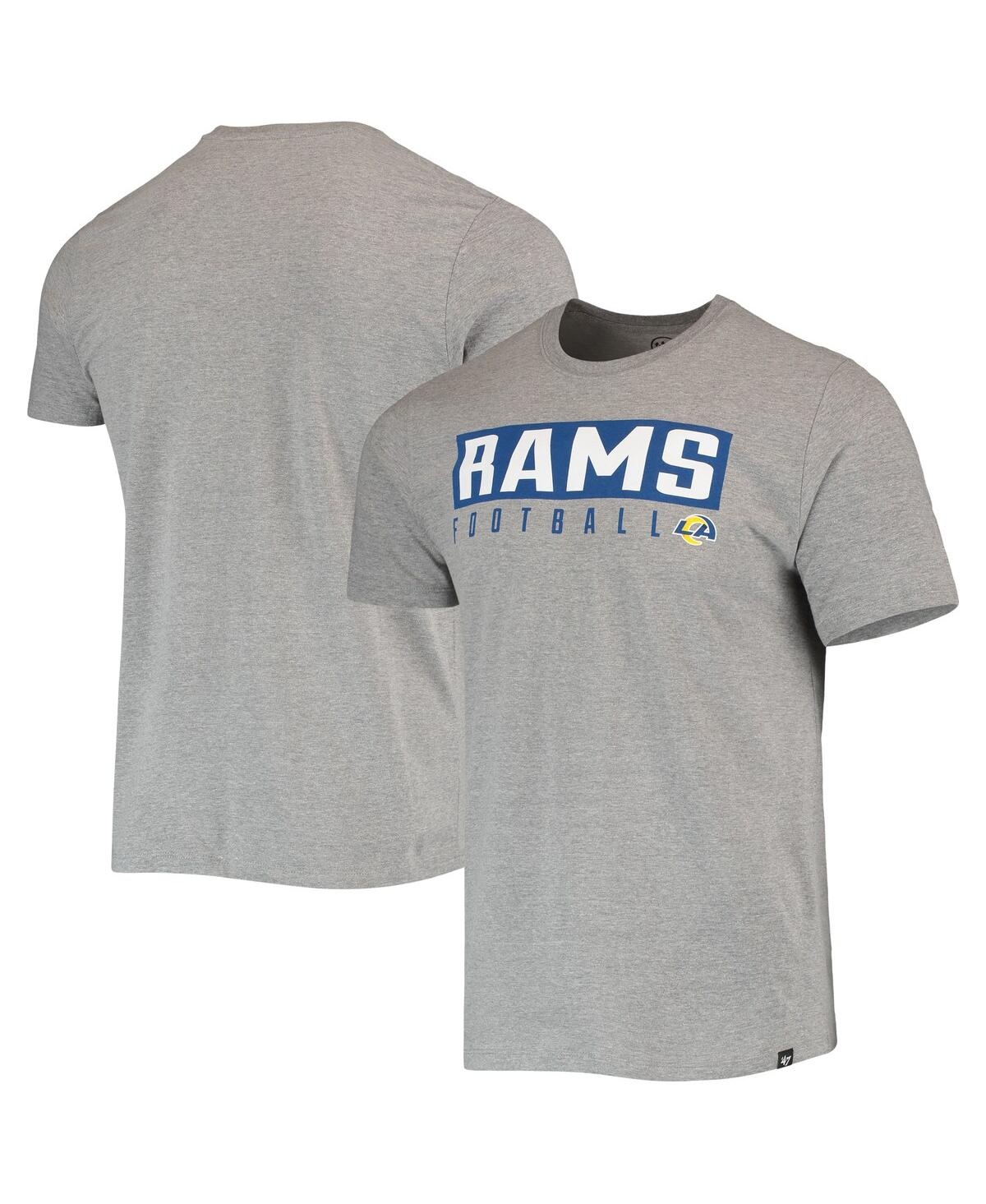 Shop 47 Brand Men's ' Gray Los Angeles Rams Major Super Rival T-shirt