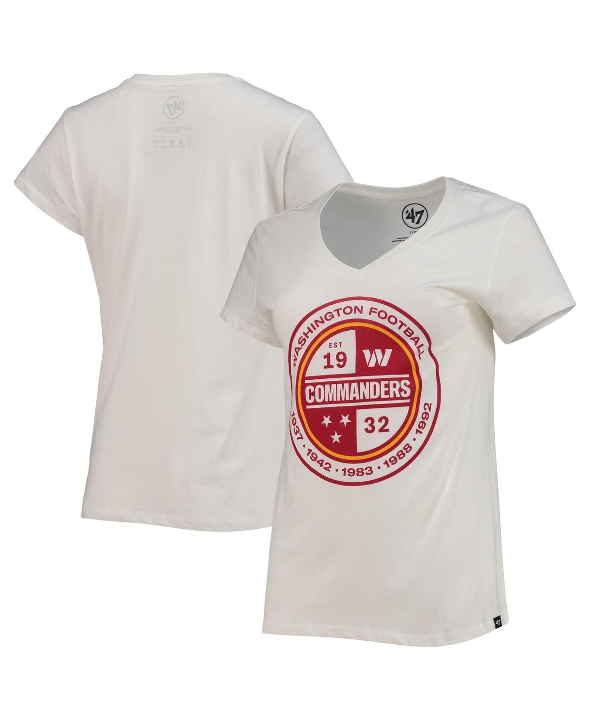 Women's '47 White Washington Commanders Imprint Ultra Rival V-Neck T-shirt - White