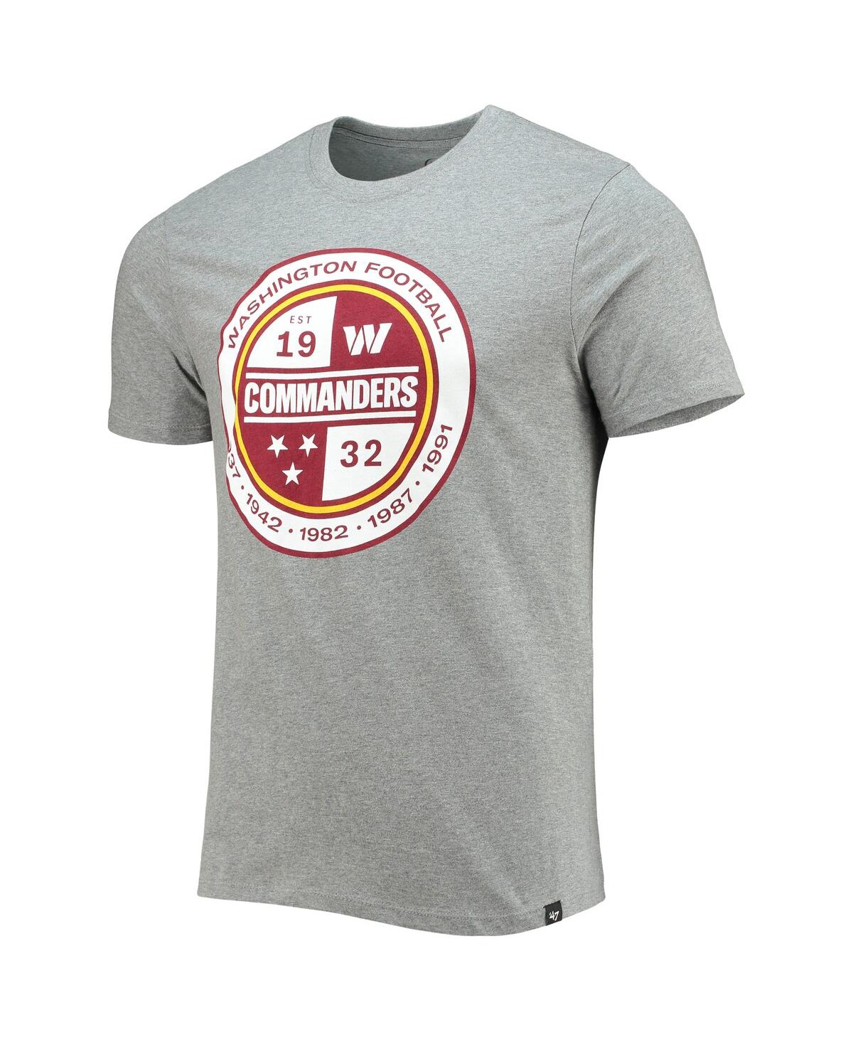 Shop 47 Brand Men's ' Gray Washington Commanders Imprint Super Rival T-shirt