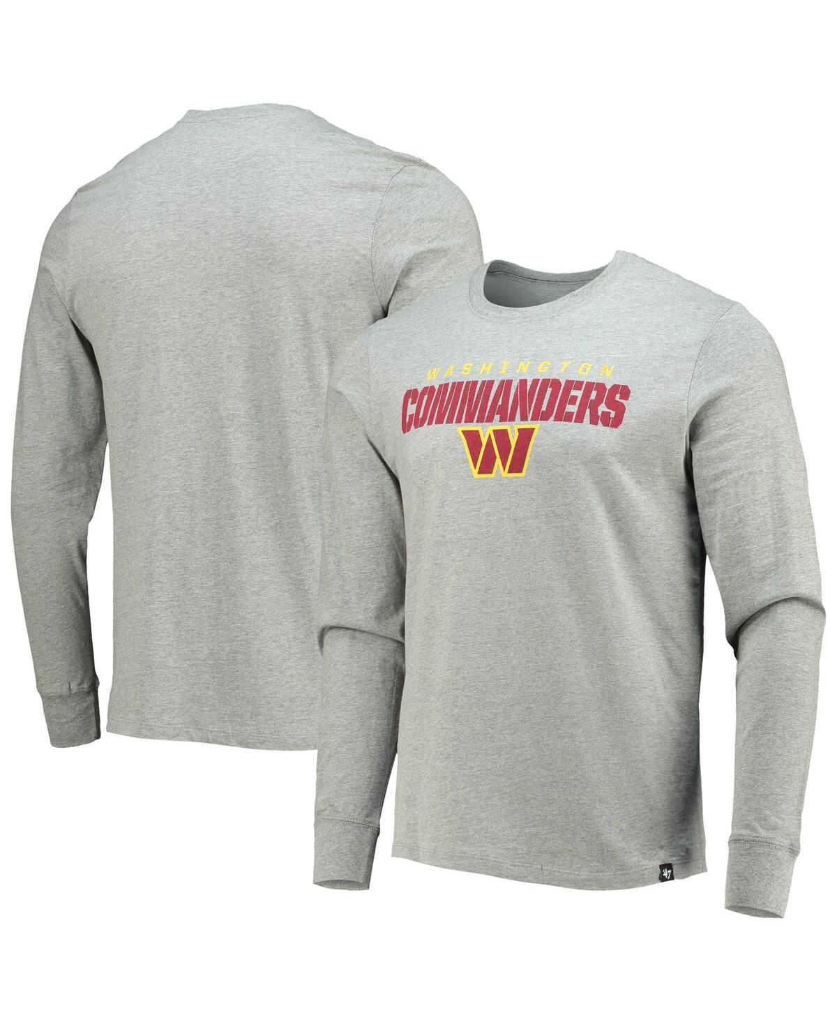 47 Brand Men's ' Heathered Gray Washington Commanders Traction Super Rival Long Sleeve T-shirt