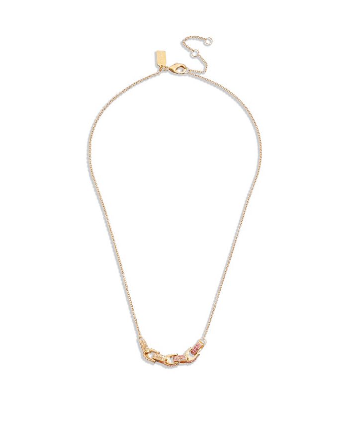 COACH Pave Signature Mini C Chain Necklace Macy s