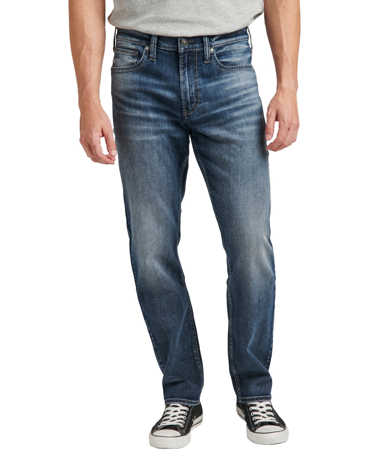 SILVER JEANS CO. MEN'S EDDIE RELAXED FIT TAPERED LEG JEANS