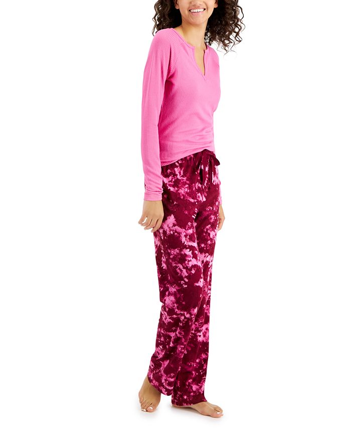 Macys Women Clothing Loungewear Pajamas Created for Macys Womens Split-Neck Pajama Top 