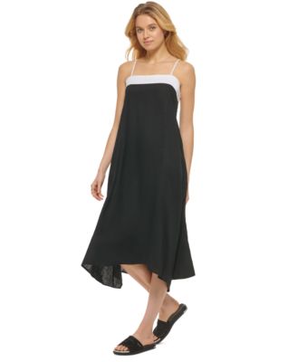 DKNY - Women's Linen Asymmetrical Camisole Dress