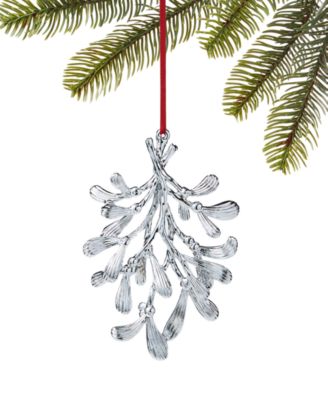 Holiday Lane - Northern Holiday Silver-Tone Mistletoe Ornament