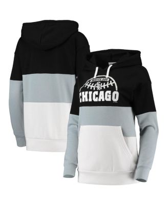 Women's Black and Gray Chicago White Sox Block and Tackle Colorblock Pullover Hoodie