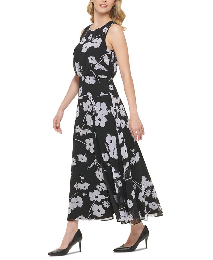 KARL LAGERFELD PARIS Women's Floral-Print Maxi Dress - Macy's