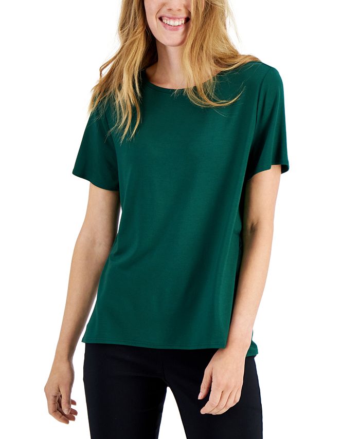 Alfani Women's Crewneck T-Shirt, Created for Macy's - Macy's