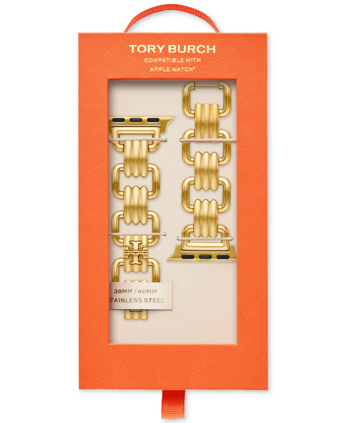 Shop Tory Burch Gold-tone Stainless Steel Jewelry Link Bracelet For Apple Watch 38mm/40mm
