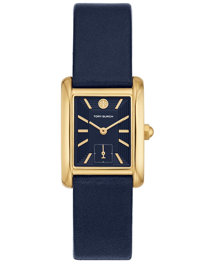 Tory Burch Women's The Eleanor Navy Leather Strap Watch 25mm & Reviews -  All Watches - Jewelry & Watches - Macy's