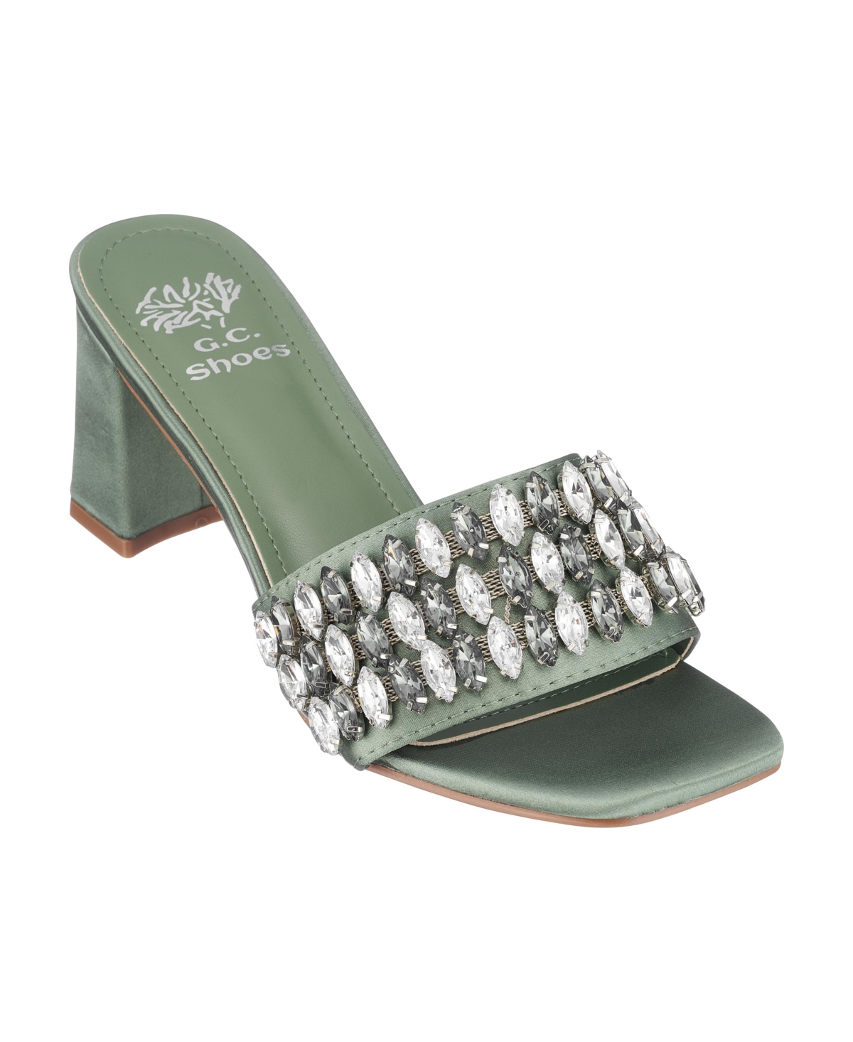 Gc Shoes Drais Block-heel Slide Sandals In Green