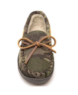 Little Boys Pile Lined Hardsole Moccasin Slippers