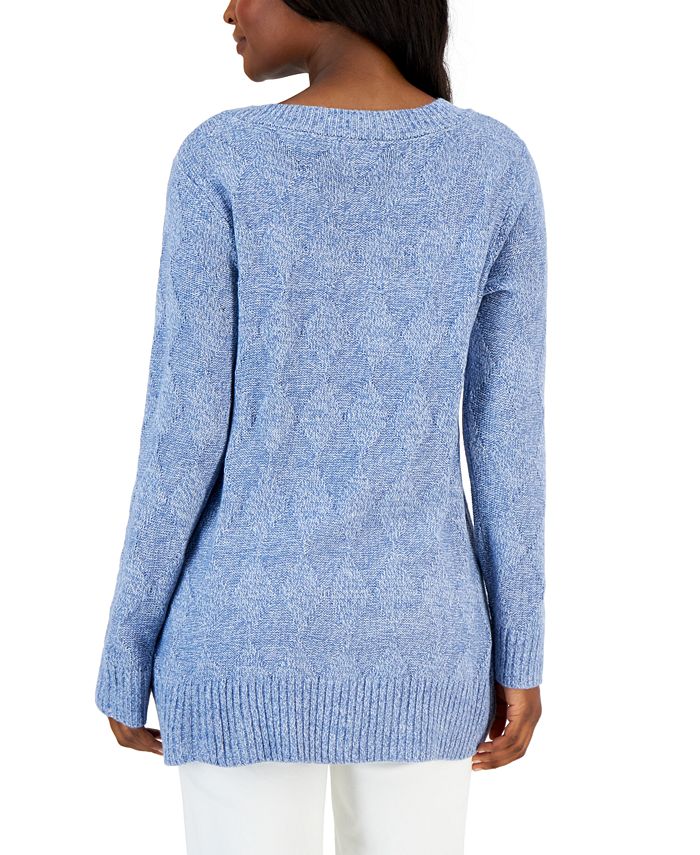 Karen Scott Women's Turbo Box-Stitch Sweater, Created for Macy's ...