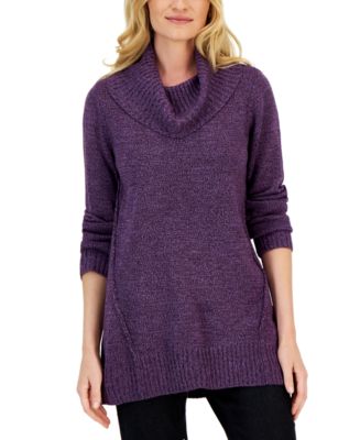 Karen Scott Women's Cowlneck Seamed Sweater, Created for Macy's - Macy's