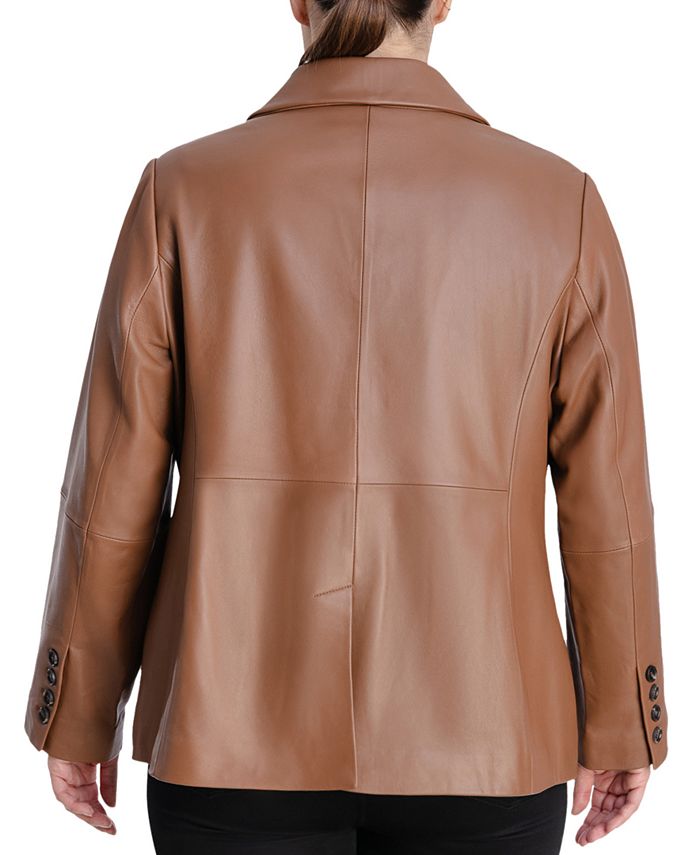 Anne Klein Women's Plus Size Leather Blazer Coat & Reviews - Coats & Jackets - Plus Sizes - Macy's