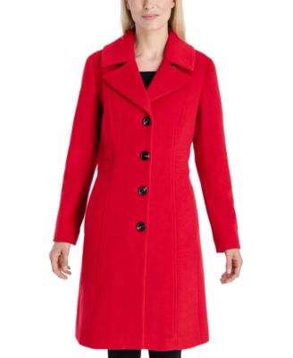 Anne Klein Women s Petite Single Breasted Walker Coat Created for Macy s Macy s