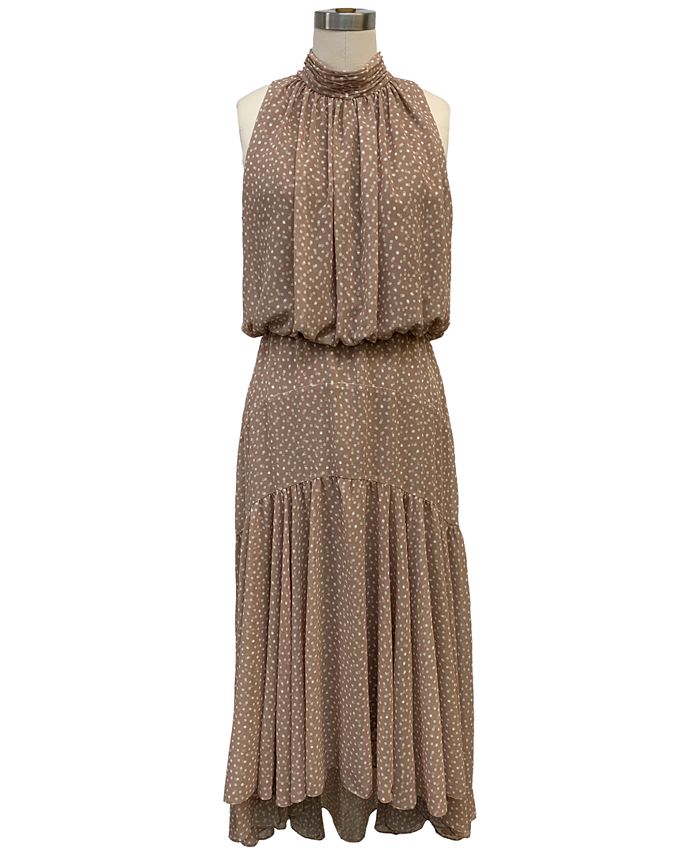 Taylor Women's Mock Neck Blouson Sleeveless Maxi Dress Macy's